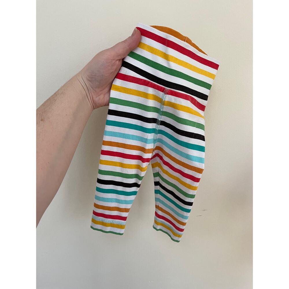 H&M rainbow striped, high waisted leggings, size 2-4 months